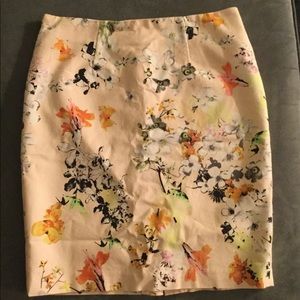Cynthia Rowley Peach Floral Pencil Skirt